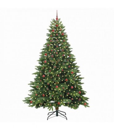 vidaXL Artificial Hinged Christmas Tree 240 cm 300 LEDs Warm White