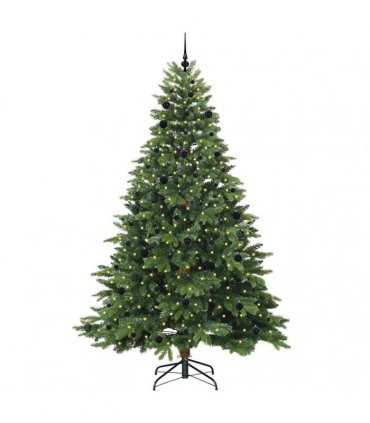 vidaXL Artificial Hinged Christmas Tree 240 cm 300 LEDs Warm White