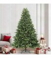 vidaXL Artificial Hinged Christmas Tree 240 cm 300 LEDs Warm White