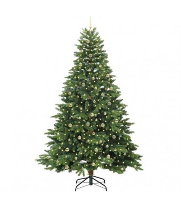 vidaXL Artificial Hinged Christmas Tree 240 cm 300 LEDs Warm White