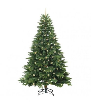 vidaXL Artificial Hinged Christmas Tree 240 cm 300 LEDs Warm White