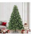 vidaXL Artificial Hinged Christmas Tree 240 cm 300 LEDs Warm White