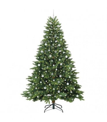 vidaXL Artificial Hinged Christmas Tree 240 cm 300 LEDs Warm White