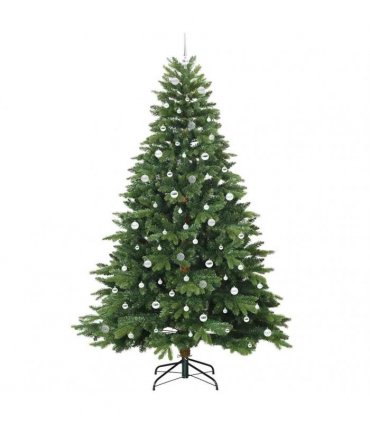 vidaXL Artificial Hinged Christmas Tree 240 cm 300 LEDs Warm White