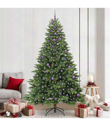 vidaXL Artificial Hinged Christmas Tree 240 cm 300 LEDs Warm White