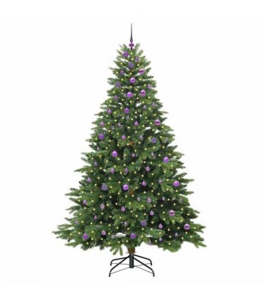 vidaXL Artificial Hinged Christmas Tree 240 cm 300 LEDs Warm White