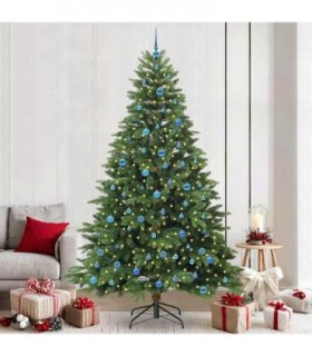 vidaXL Artificial Hinged Christmas Tree 240 cm 300 LEDs Warm White