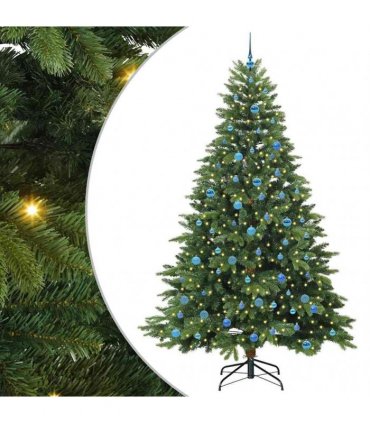 vidaXL Artificial Hinged Christmas Tree 240 cm 300 LEDs Warm White
