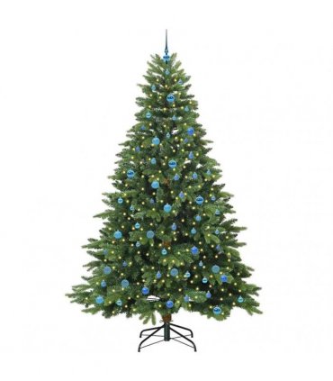 vidaXL Artificial Hinged Christmas Tree 240 cm 300 LEDs Warm White