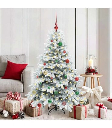 vidaXL Artificial Hinged Christmas Tree 150 cm 150 LEDs Warm White