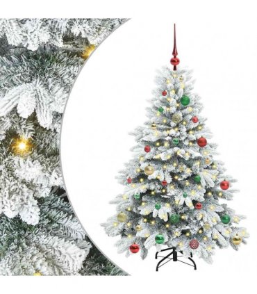 vidaXL Artificial Hinged Christmas Tree 150 cm 150 LEDs Warm White