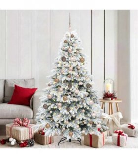 vidaXL Artificial Hinged Christmas Tree 180 cm 300 LEDs Warm White