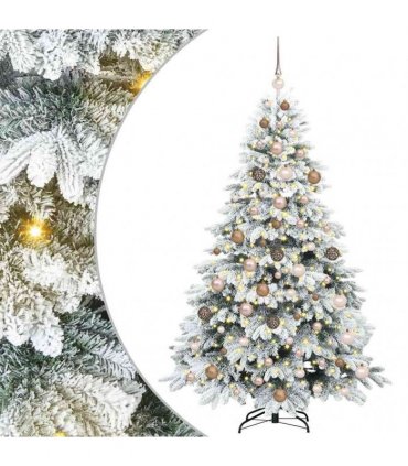 vidaXL Artificial Hinged Christmas Tree 180 cm 300 LEDs Warm White