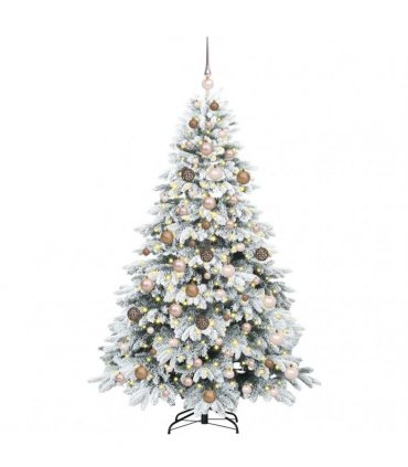 vidaXL Artificial Hinged Christmas Tree 180 cm 300 LEDs Warm White