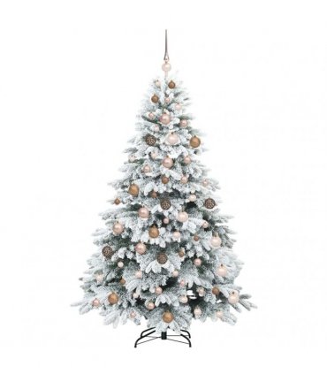 vidaXL Artificial Hinged Christmas Tree 180 cm 300 LEDs Warm White