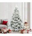 vidaXL Artificial Hinged Christmas Tree 210 cm 300 LEDs Warm White