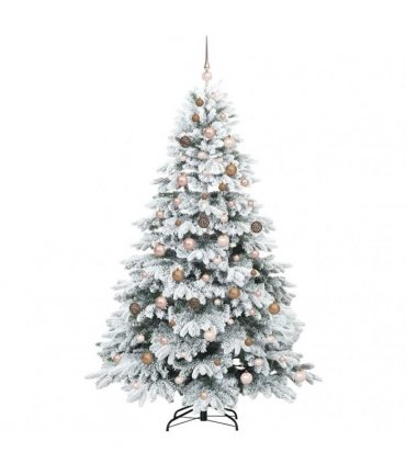 vidaXL Artificial Hinged Christmas Tree 210 cm 300 LEDs Warm White