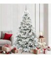 vidaXL Artificial Hinged Christmas Tree 210 cm 300 LEDs Warm White
