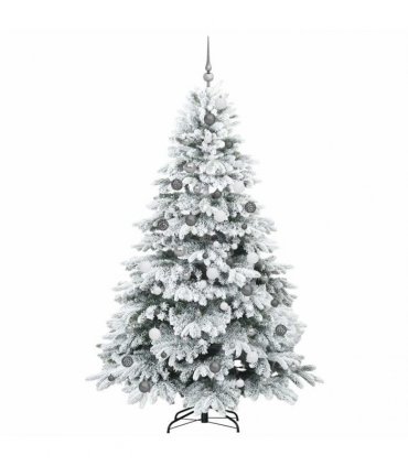vidaXL Artificial Hinged Christmas Tree 210 cm 300 LEDs Warm White
