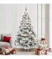vidaXL Artificial Hinged Christmas Tree 210 cm 300 LEDs Warm White