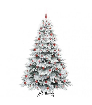 vidaXL Artificial Hinged Christmas Tree 210 cm 300 LEDs Warm White