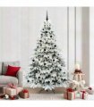 vidaXL Artificial Hinged Christmas Tree 210 cm 300 LEDs Warm White