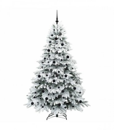 vidaXL Artificial Hinged Christmas Tree 210 cm 300 LEDs Warm White