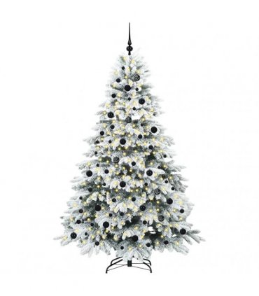 vidaXL Artificial Hinged Christmas Tree 210 cm 300 LEDs Warm White