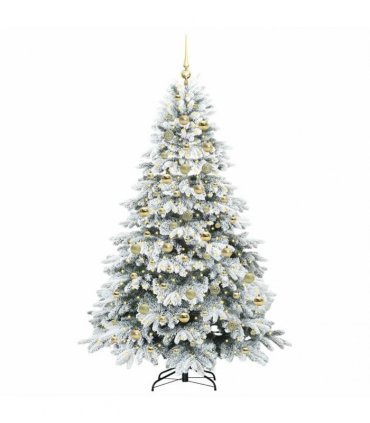 vidaXL Artificial Hinged Christmas Tree 210 cm 300 LEDs Warm White