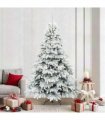 vidaXL Artificial Hinged Christmas Tree 210 cm 300 LEDs Warm White