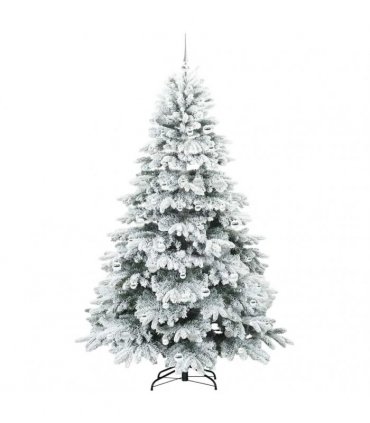 vidaXL Artificial Hinged Christmas Tree 210 cm 300 LEDs Warm White