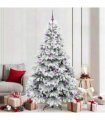 vidaXL Artificial Hinged Christmas Tree 210 cm 300 LEDs Warm White