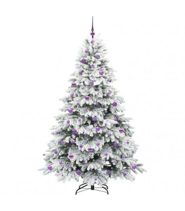 vidaXL Artificial Hinged Christmas Tree 210 cm 300 LEDs Warm White