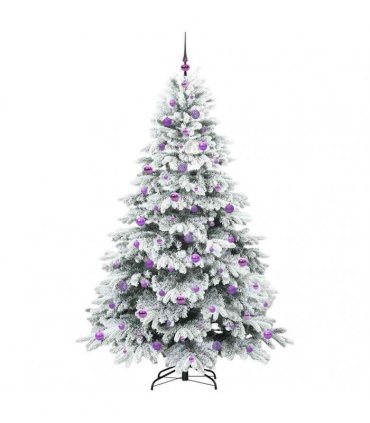 vidaXL Artificial Hinged Christmas Tree 210 cm 300 LEDs Warm White