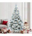 vidaXL Artificial Hinged Christmas Tree 210 cm 300 LEDs Warm White