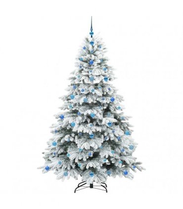 vidaXL Artificial Hinged Christmas Tree 210 cm 300 LEDs Warm White