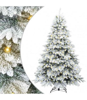 vidaXL Artificial Hinged Christmas Tree 240 cm 300 LEDs Warm White
