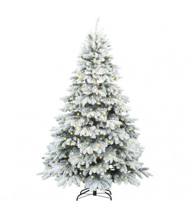 vidaXL Artificial Hinged Christmas Tree 240 cm 300 LEDs Warm White