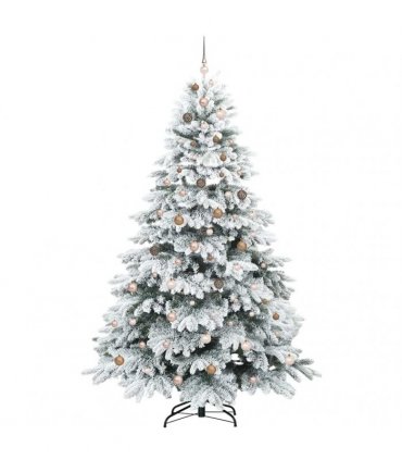 vidaXL Artificial Hinged Christmas Tree 240 cm 300 LEDs Warm White