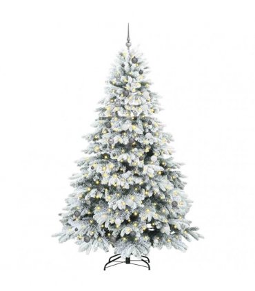 vidaXL Artificial Hinged Christmas Tree 240 cm 300 LEDs Warm White