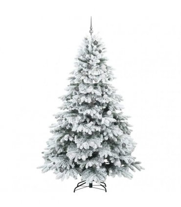 vidaXL Artificial Hinged Christmas Tree 240 cm 300 LEDs Warm White
