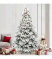 vidaXL Artificial Hinged Christmas Tree 240 cm 300 LEDs Warm White