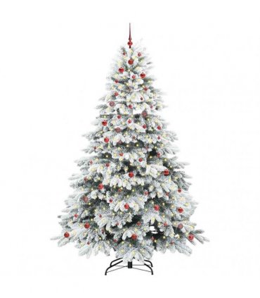 vidaXL Artificial Hinged Christmas Tree 240 cm 300 LEDs Warm White