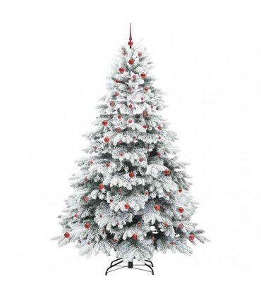 vidaXL Artificial Hinged Christmas Tree 240 cm 300 LEDs Warm White