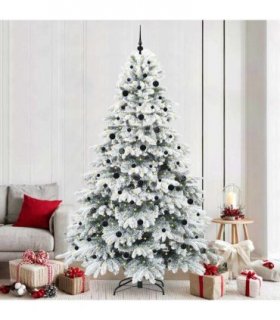 vidaXL Artificial Hinged Christmas Tree 240 cm 300 LEDs Warm White