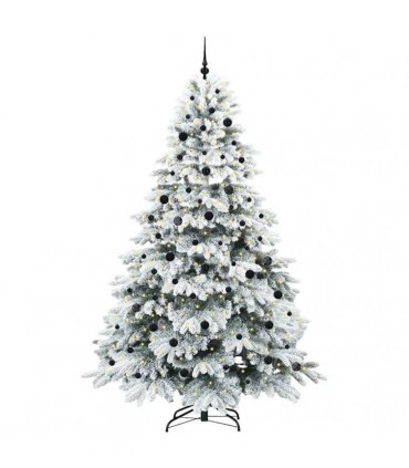 vidaXL Artificial Hinged Christmas Tree 240 cm 300 LEDs Warm White