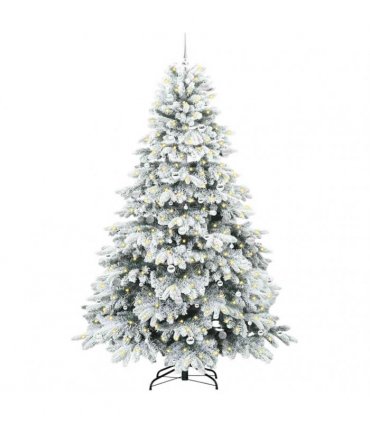 vidaXL Artificial Hinged Christmas Tree 240 cm 300 LEDs Warm White