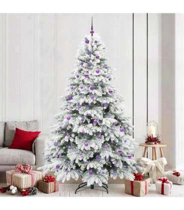 vidaXL Artificial Hinged Christmas Tree 240 cm 300 LEDs Warm White