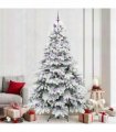 vidaXL Artificial Hinged Christmas Tree 240 cm 300 LEDs Warm White