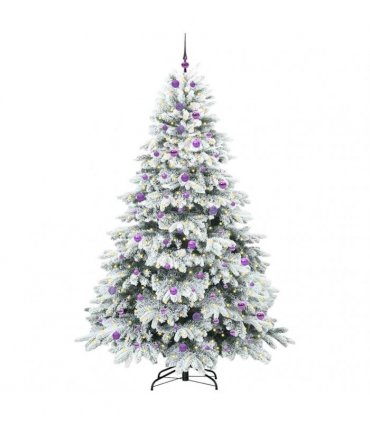 vidaXL Artificial Hinged Christmas Tree 240 cm 300 LEDs Warm White
